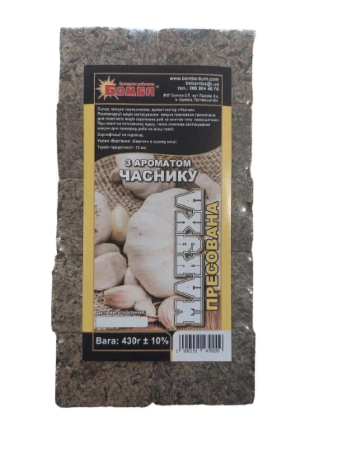Пресована макуха Бомба з ароматом “Часнику” 430г